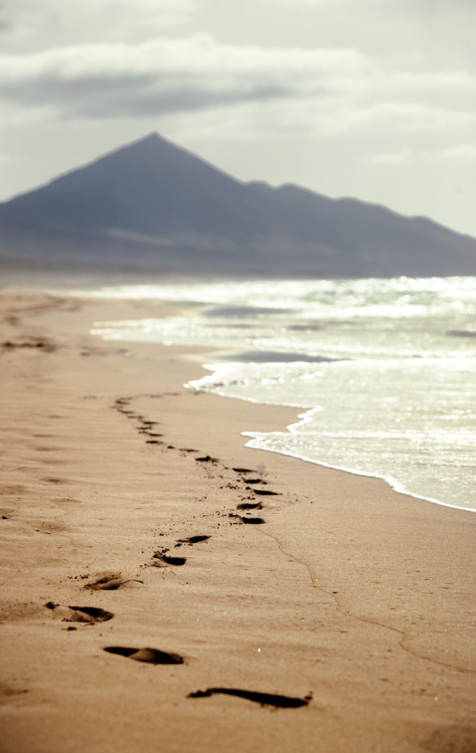 Zoom in image of the shore's waterline at a beach